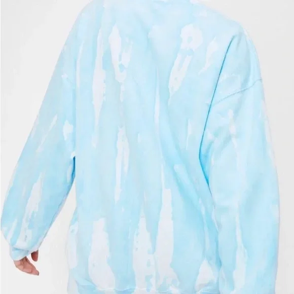 Blue and white Tie Dye smiley face shirt🙂NastyGal Collection - Picture 4 of 6